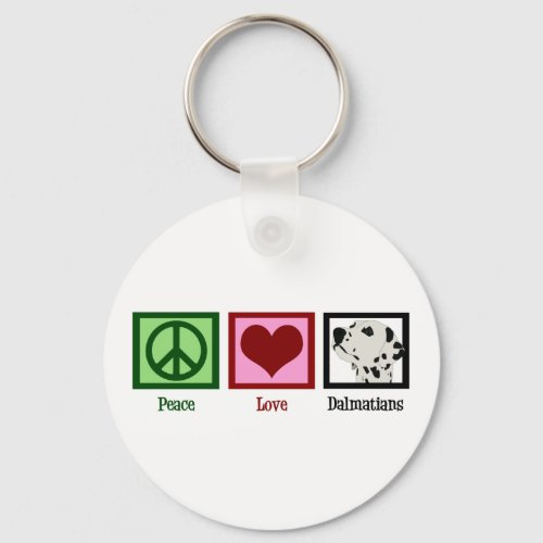 Peace Love Dalmatians Keychain