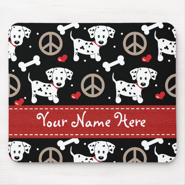 Peace Love Dalmatians Mousepad (Front)