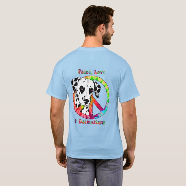 Peace, Love & Dalmatians T-Shirt (Back Full)