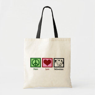 Peace Love Dalmatians Tote Bag