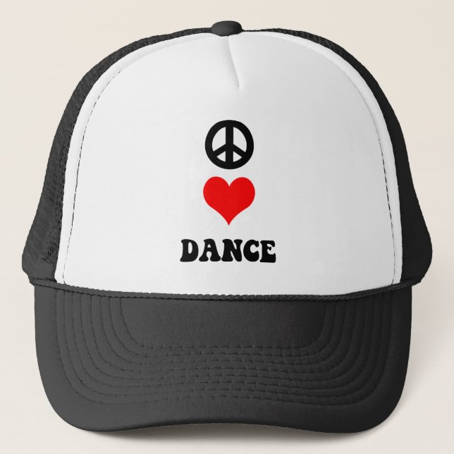 Peace Love Dance Trucker Hat (Front)