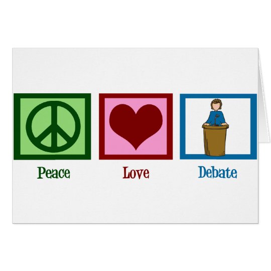 Peace Love Debate Card