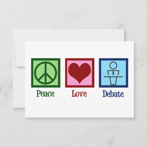 Peace Love Debate Team Card