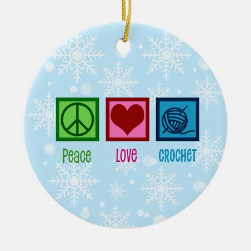 Peace Love Debate Team Ceramic Ornament Crochet