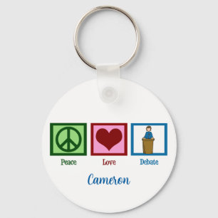 Peace Love Debate Team Custom Keychain