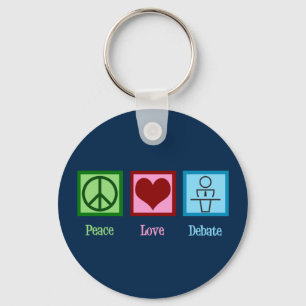 Peace Love Debate Team Keychain