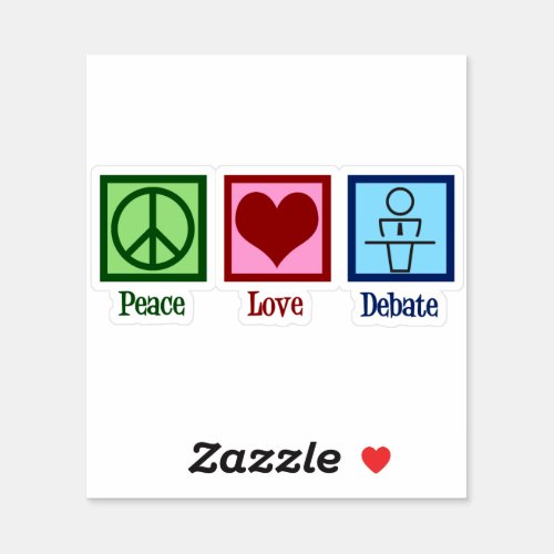 Peace Love Debate Team Sticker
