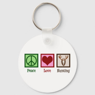 Peace Love Deer Hunting Keychain