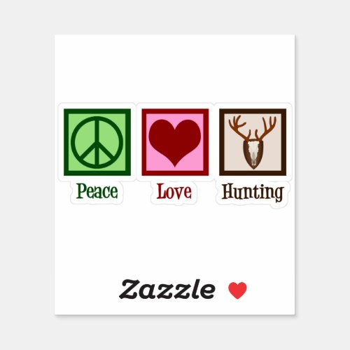 Peace Love Deer Hunting Sticker
