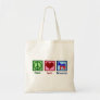 Peace Love Democrat Cute Political Tote Bag