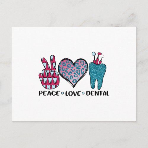 Peace Love Dental Cool T Shirt Postcard