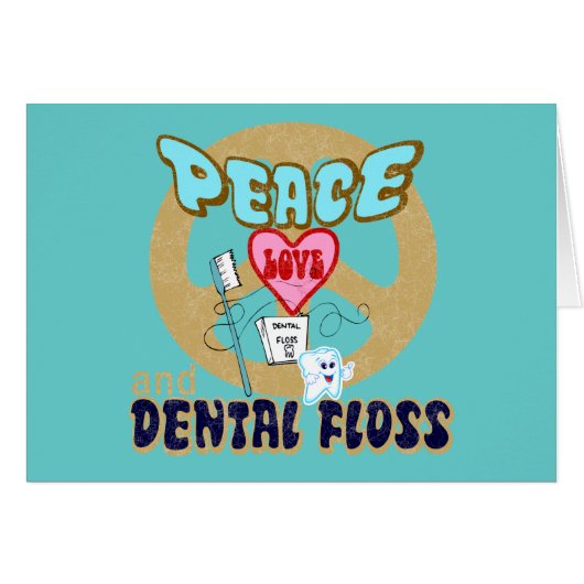 PEACE LOVE DENTAL FLOSS CARDS (Front Horizontal)