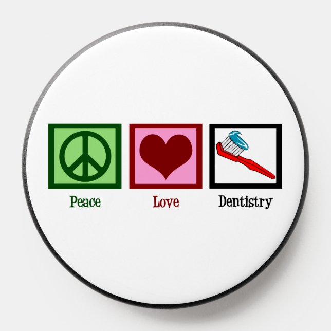 Peace Love Dentistry Cute Dentist PopSocket (Popsocket)