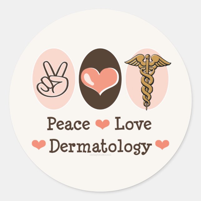 Peace Love Dermatology Stickers (Front)