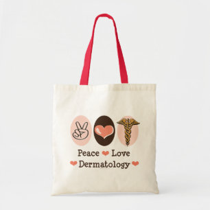 Peace Love Dermatology Tote Bag