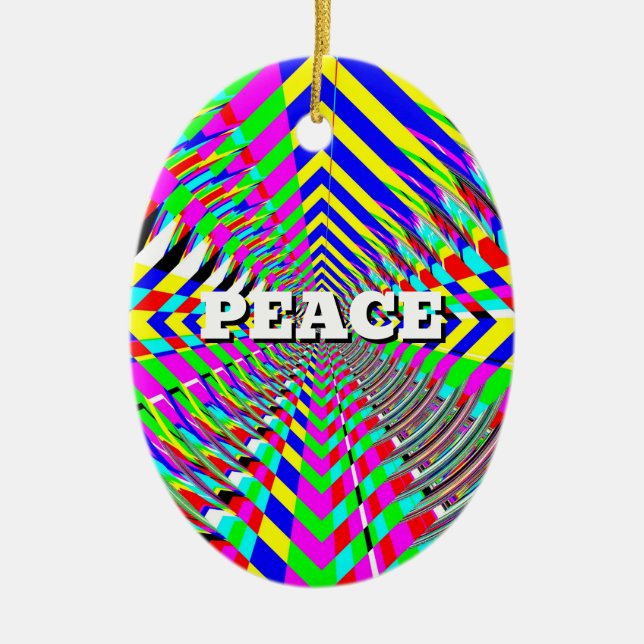 PEACE LOVE Diamond art Ceramic Ornament (Front)
