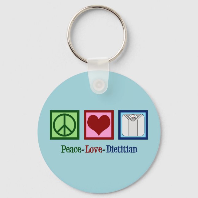 Peace Love Dietitian Keychain (Front)