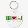 Peace Love Dinosaurs Keychain