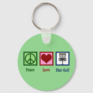 Peace Love Disc Golf Keychain