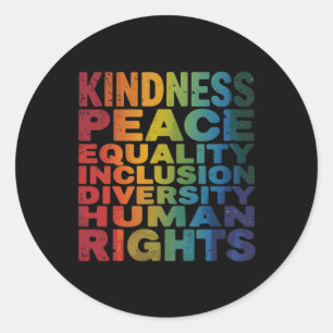 Peace Love Diversity Inclusion Equality Black Hist Classic Round Sticker