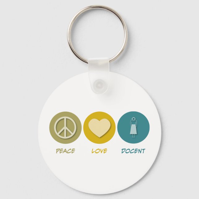 Peace Love Docent Keychain (Front)