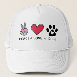 Peace Love Dog Lovers Trucker Hat