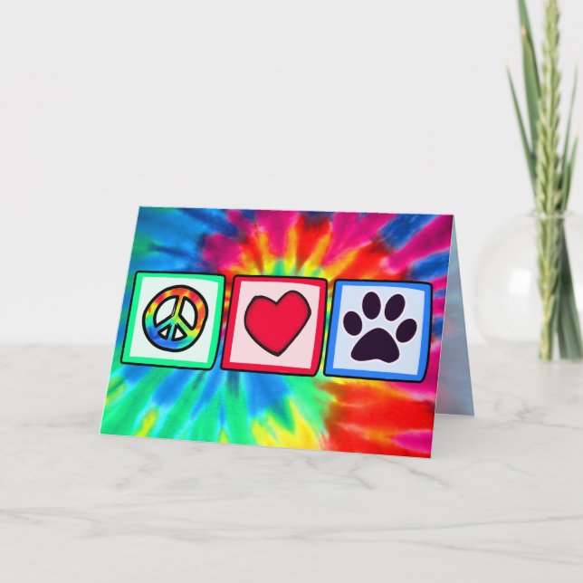 Peace, Love, Dog; Pawprint Card (Front)