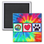 Peace, Love, Dog; Pawprint Magnet at Zazzle