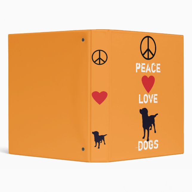 Peace Love Dogs 3 Ring Binder (Background)