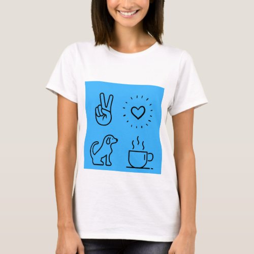 Peace Love Dogs and Coffee T_Shirt