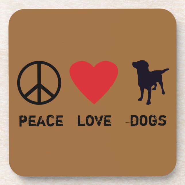 Peace Love Dogs Beverage Coaster (Front)