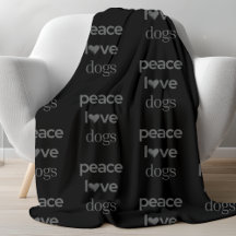 Peace Love Dogs | Black Dog Lover Modern Graphic