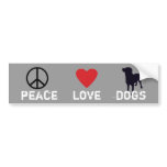 Peace Love Dogs Bumper Sticker