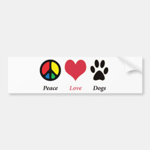 Peace, Love, Dogs bumper sticker