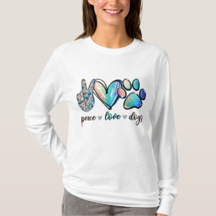 Peace Love Dogs Funny Paw Dog Lover Puppy T-Shirt