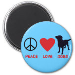 Peace Love Dogs Magnet
