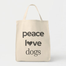 Peace Love Dogs Modern Dog Lover Graphic Statement
