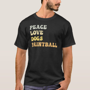 Peace Love Dogs Paintball Retro T-Shirt