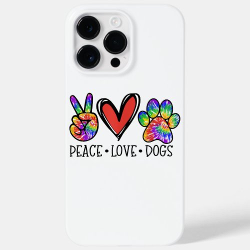 Peace Love Dogs Paws Tie Dye Rainbow Animal Rescue Case_Mate iPhone 14 Pro Max Case