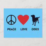 Peace Love Dogs Postcard