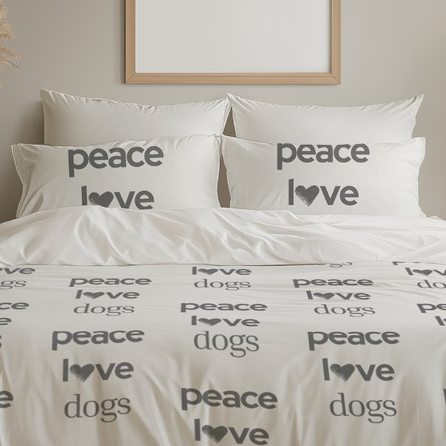 Peace Love Dogs | Rescue Dog Mom Modern Home Decor Pillow Case (Creator Uploaded)