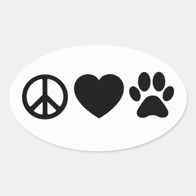 Peace, Love & Dogs Stickers 4.5 x 2.7"(sheet of 4) (Front)