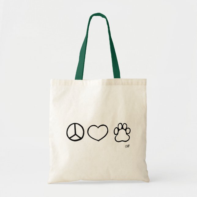 Peace, Love, Dogs Tote Bag (Front)