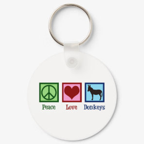 Peace Love Donkeys Keychain