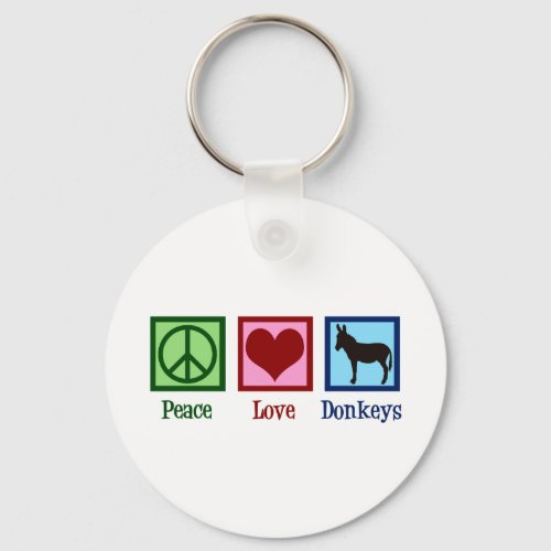 Peace Love Donkeys Keychain