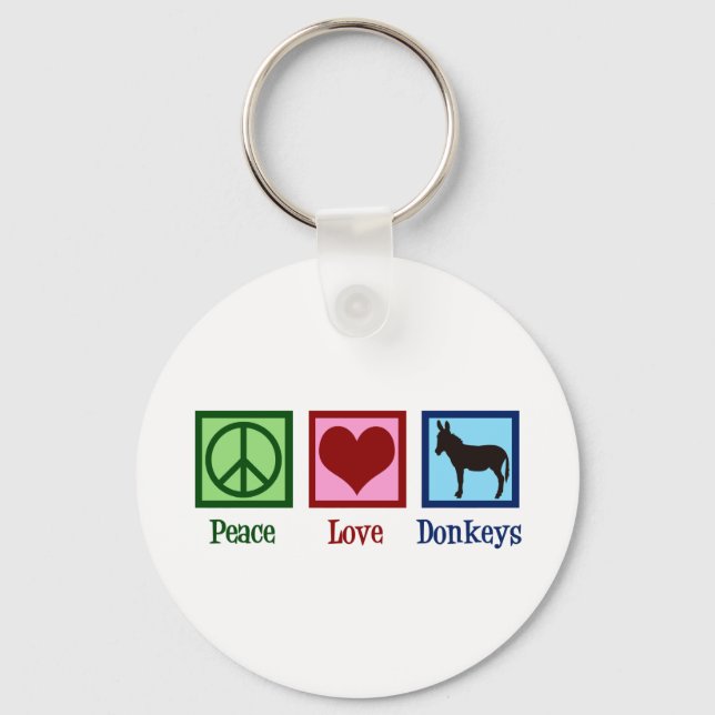 Peace Love Donkeys Keychain (Front)