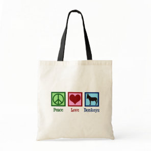 Peace Love Donkeys Tote Bag