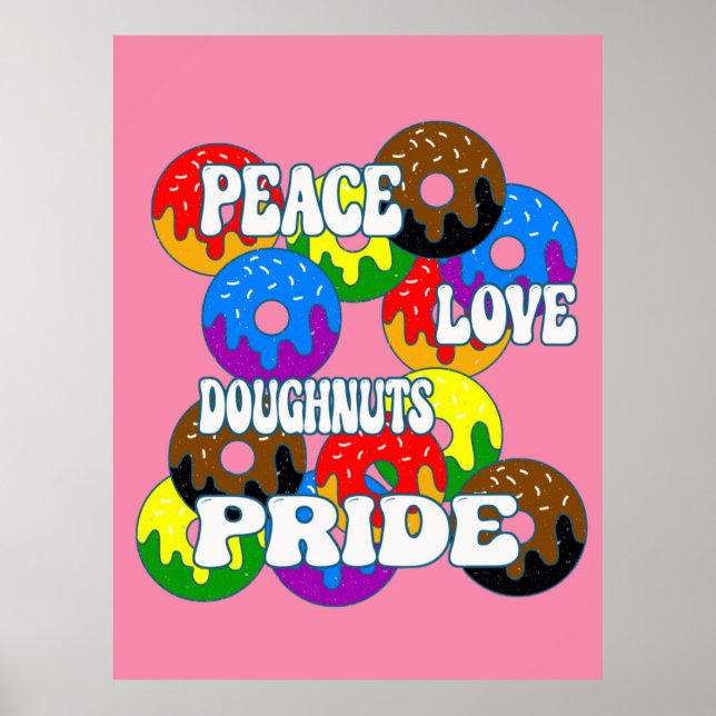 Peace Love Donuts Pride  Poster (Front)