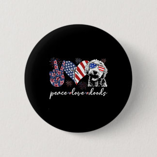 Peace Love Doods Goldendoodle Usa Flag Doodle 4th Button