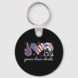 Peace Love Doods Goldendoodle Usa Flag Doodle 4th Keychain